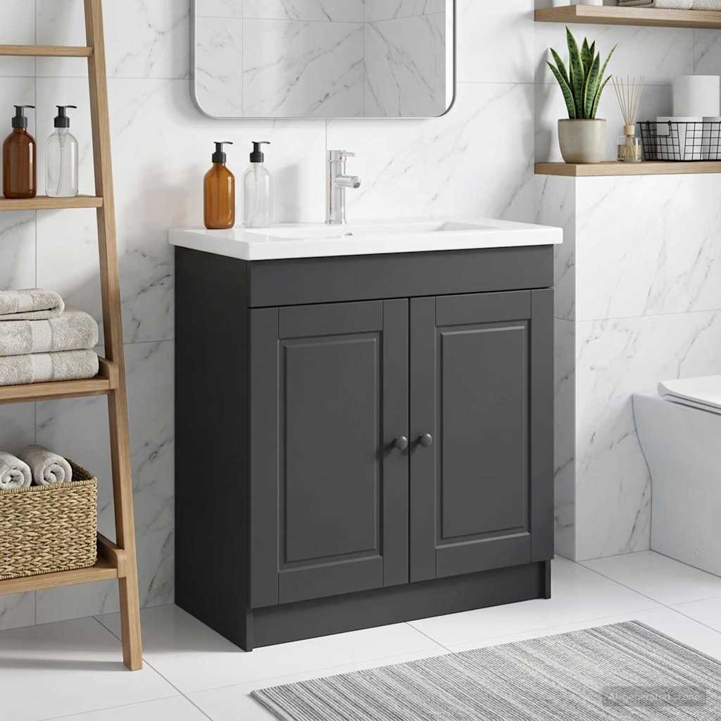 Unter dem Waschbecken Badschrank Schwarz 78,5 x 37,5 x 81 cm