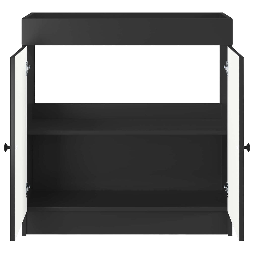Unter dem Waschbecken Badschrank Schwarz 78,5 x 37,5 x 81 cm