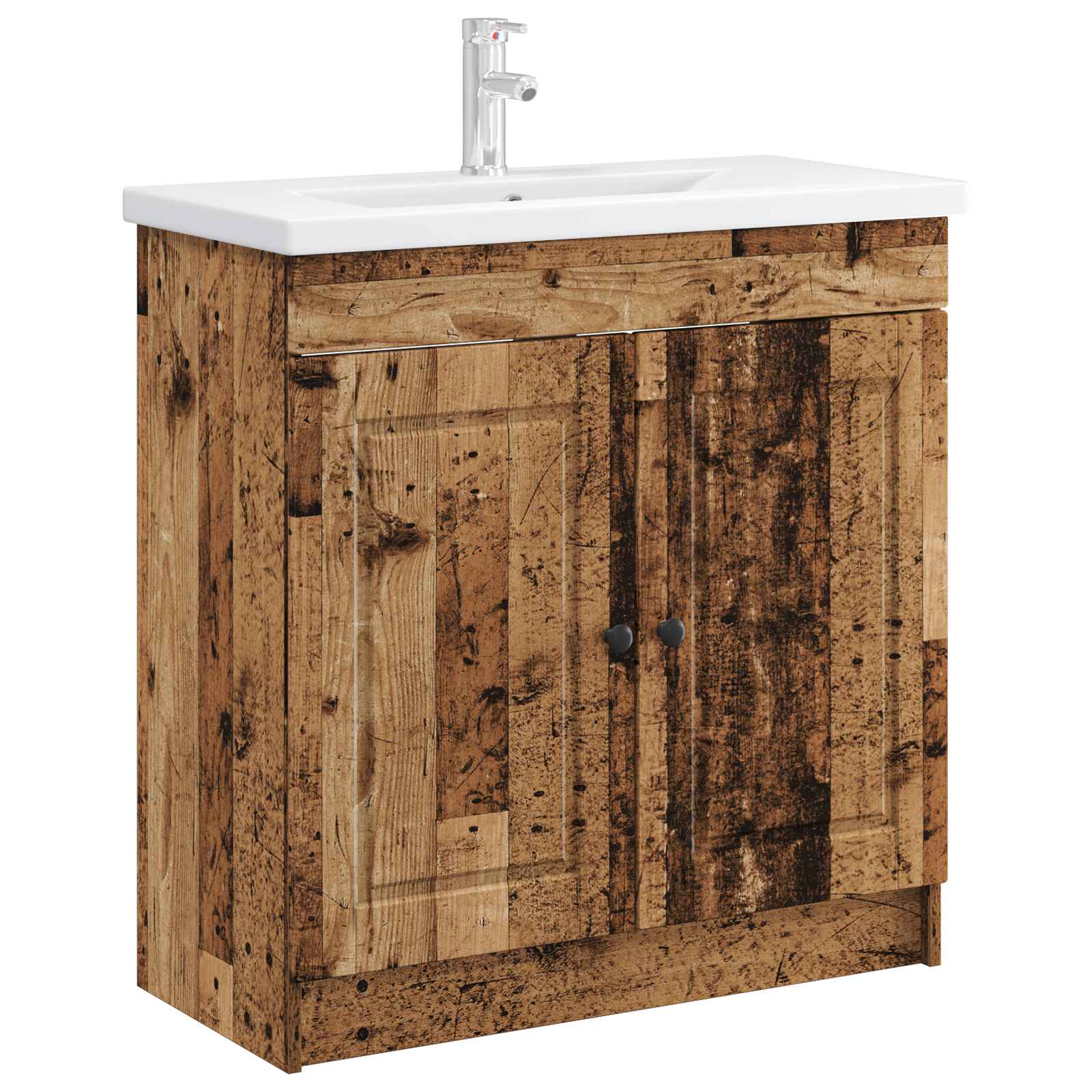 Unter dem Waschbecken Badschrank Altholz 78,5 x 37,5 x 81 cm