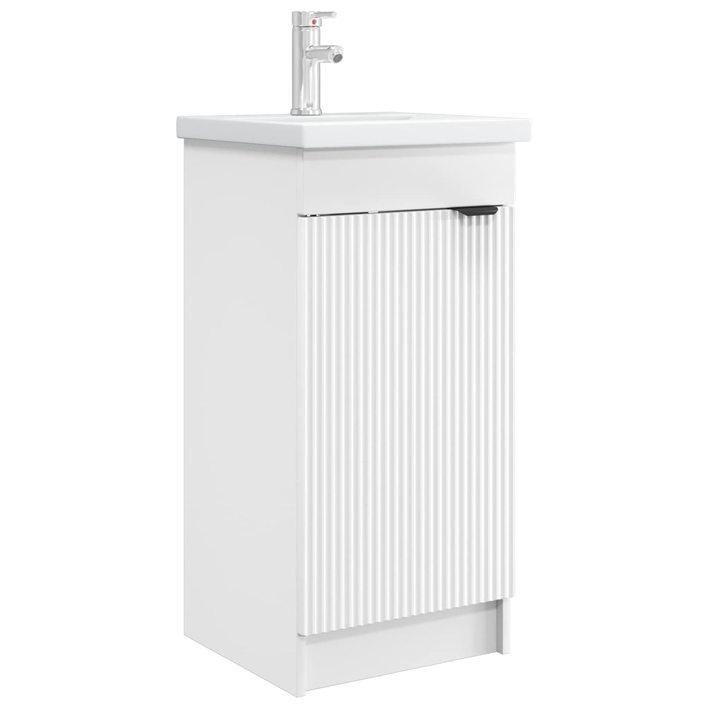 Badezimmerschrank mit Waschbecken Weiß 42 x 40 x 84,5 cm