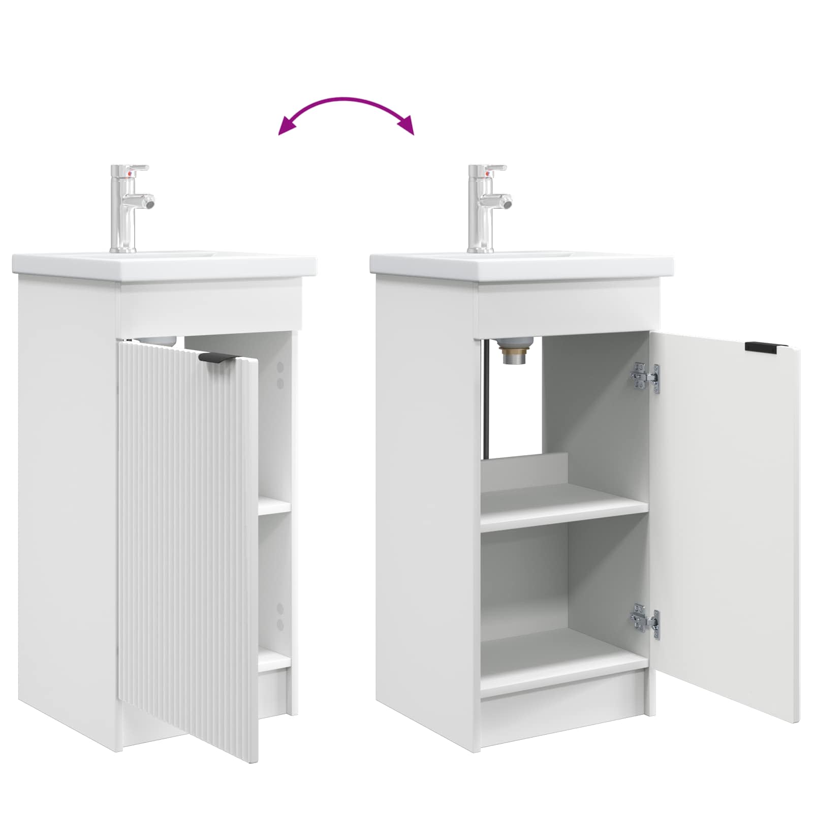 Badezimmerschrank mit Waschbecken Weiß 42 x 40 x 84,5 cm