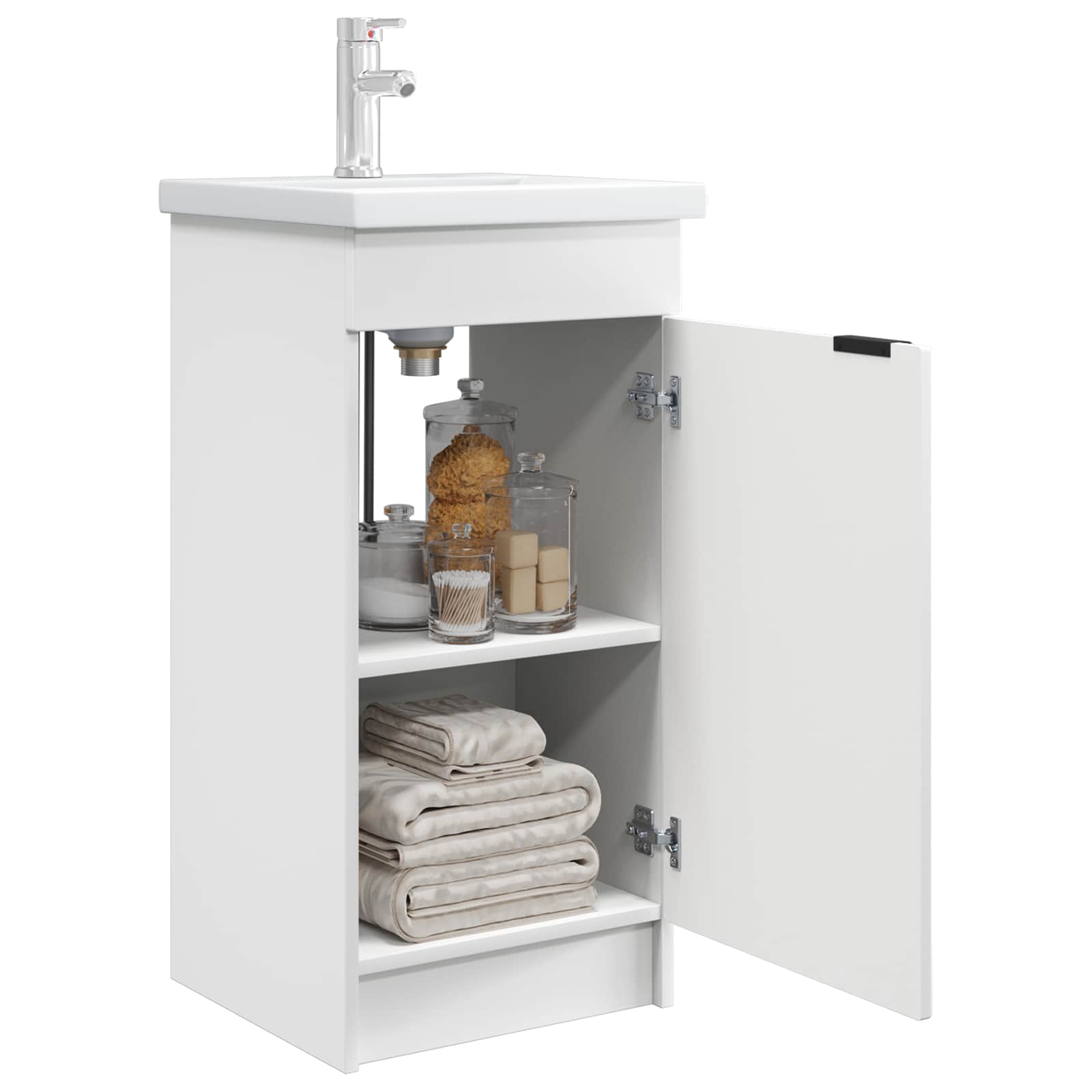 Badezimmerschrank mit Waschbecken Weiß 42 x 40 x 84,5 cm