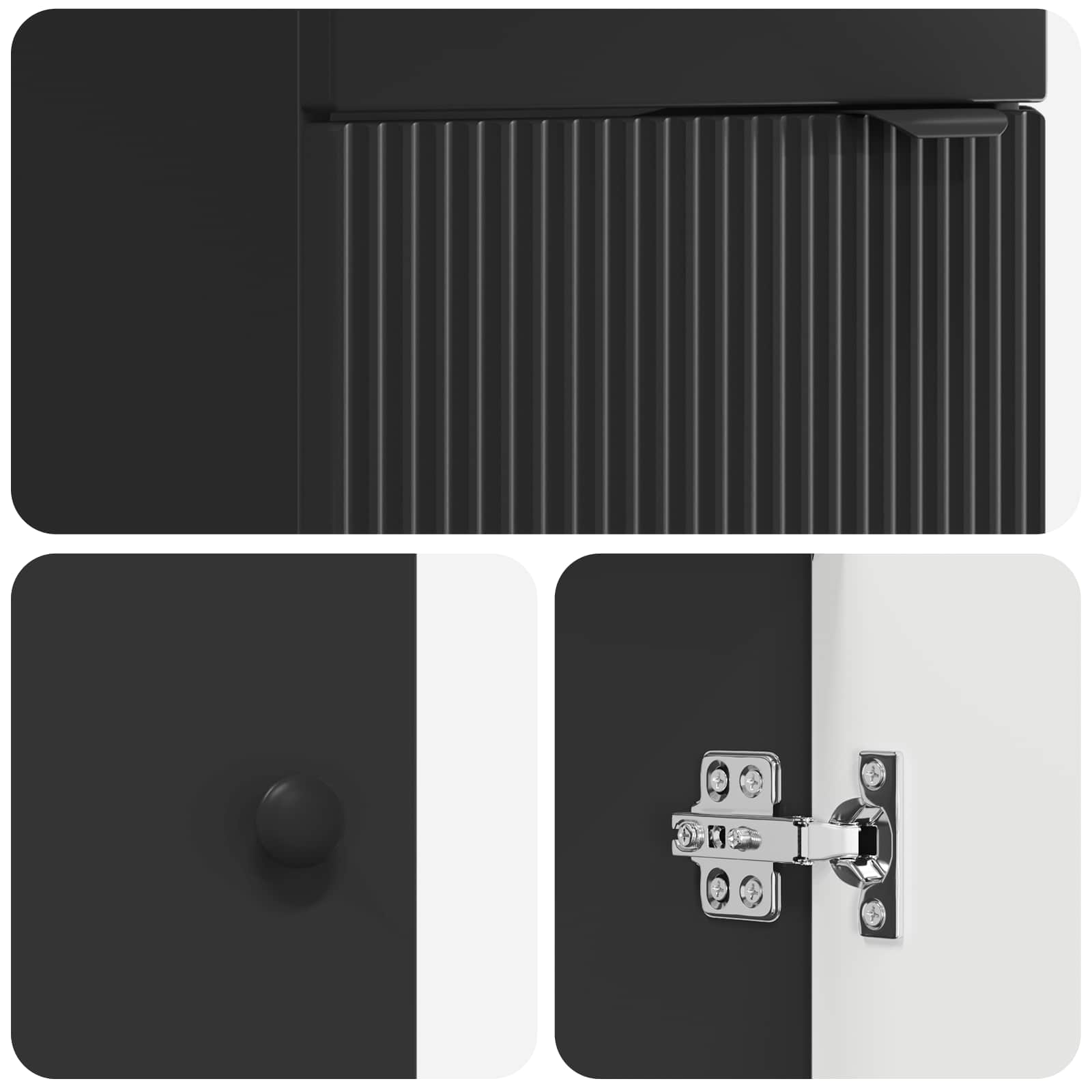 Badezimmerschrank mit Waschbecken Schwarz 42 x 40 x 84,5 cm