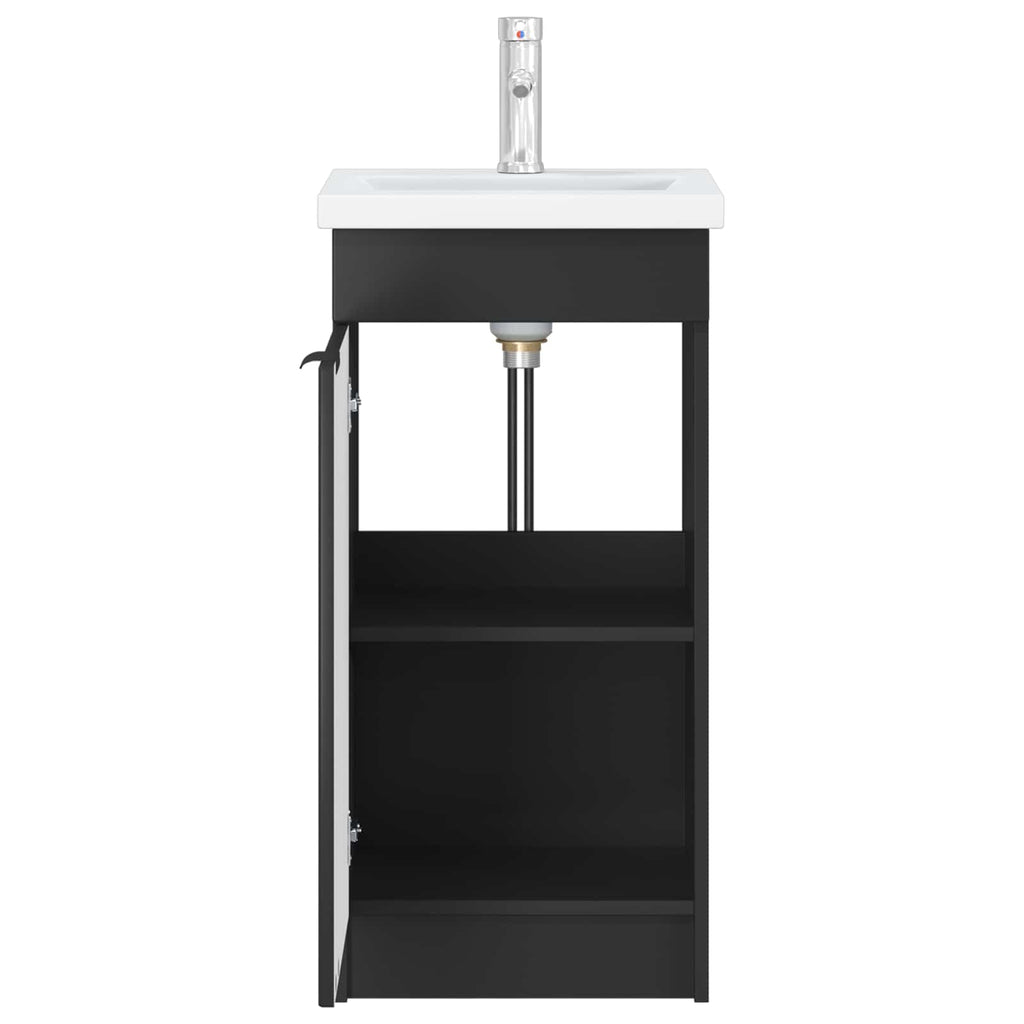 Badezimmerschrank mit Waschbecken Schwarz 42 x 40 x 84,5 cm