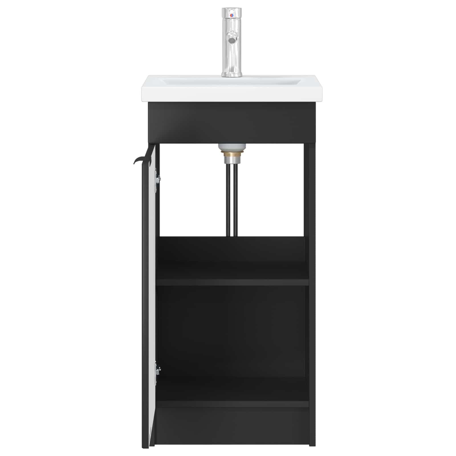 Badezimmerschrank mit Waschbecken Schwarz 42 x 40 x 84,5 cm