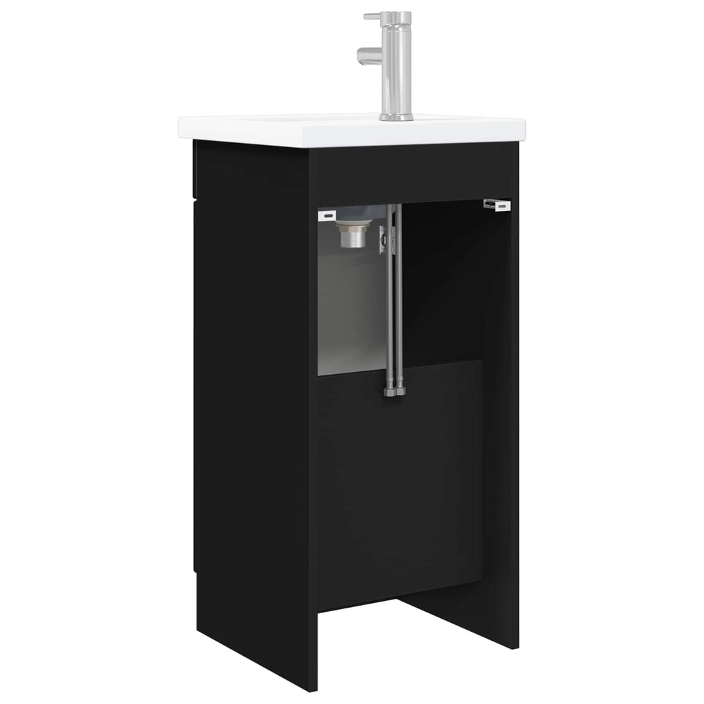 Badezimmerschrank mit Waschbecken Schwarz 42 x 40 x 84,5 cm