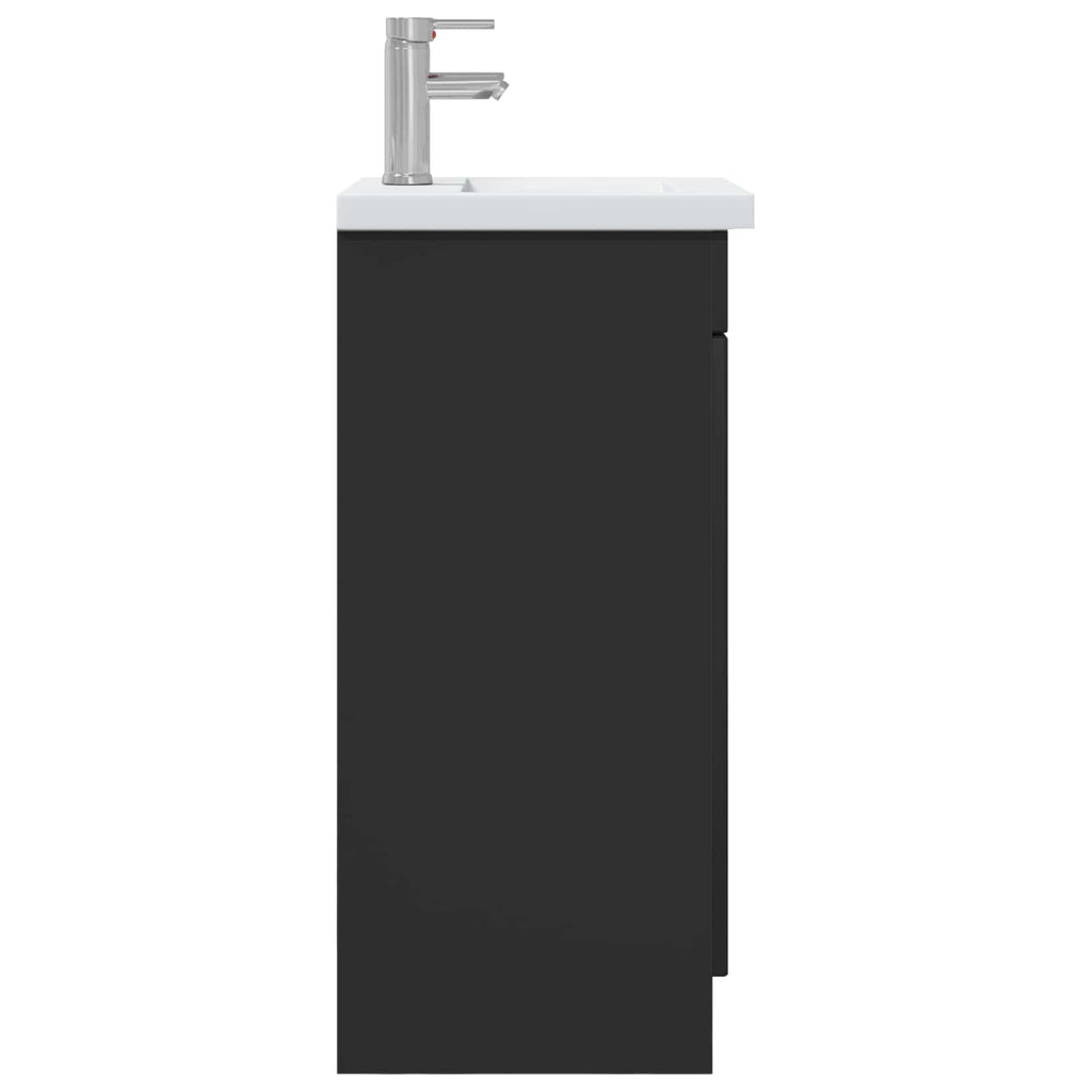 Badezimmerschrank mit Waschbecken Schwarz 42 x 40 x 84,5 cm