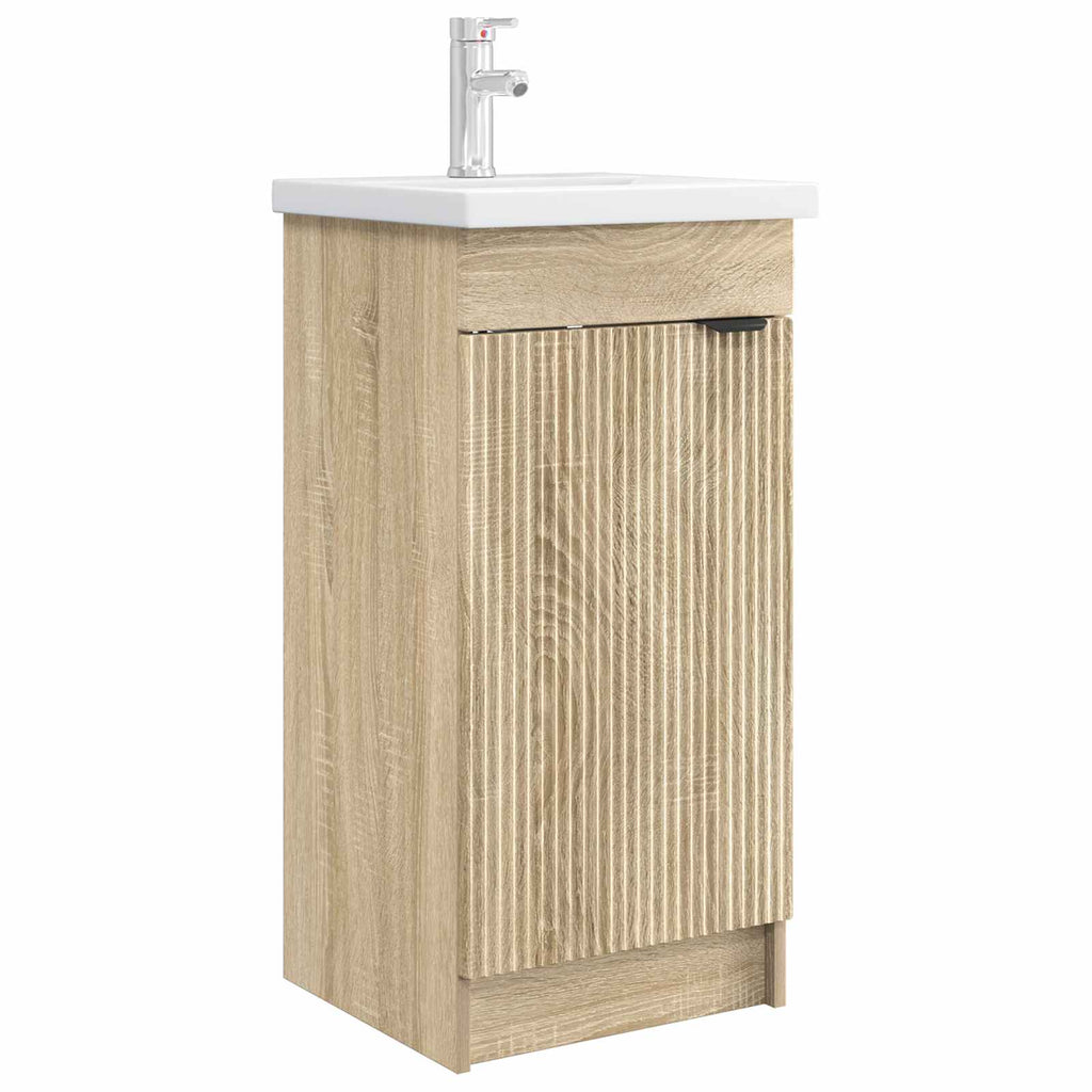 Badezimmerschrank mit Waschbecken Sonoma-Eiche