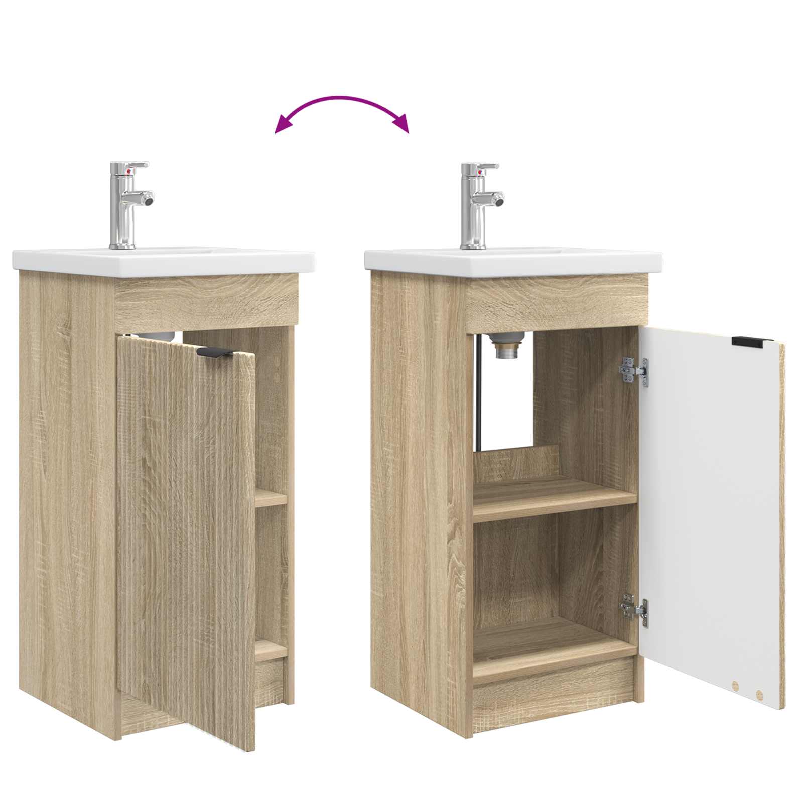 Badezimmerschrank mit Waschbecken Sonoma-Eiche