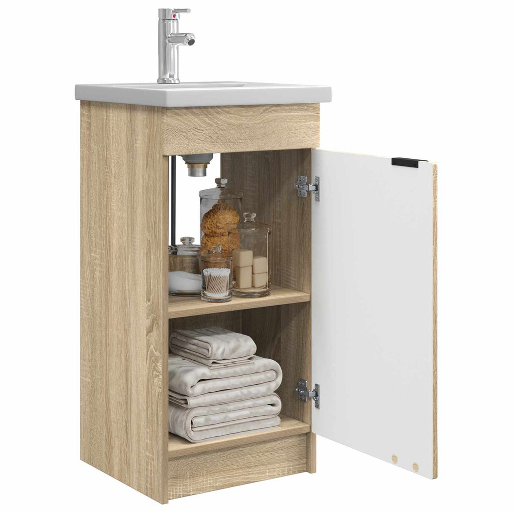 Badezimmerschrank mit Waschbecken Sonoma-Eiche