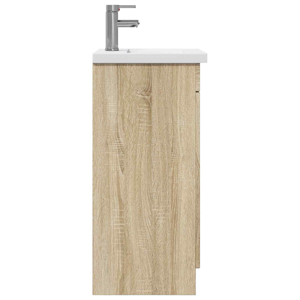 Badezimmerschrank mit Waschbecken Sonoma-Eiche