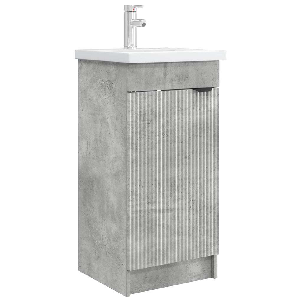 Badezimmerschrank mit Waschbecken Betongrau 42 x 40 x 84,5 cm