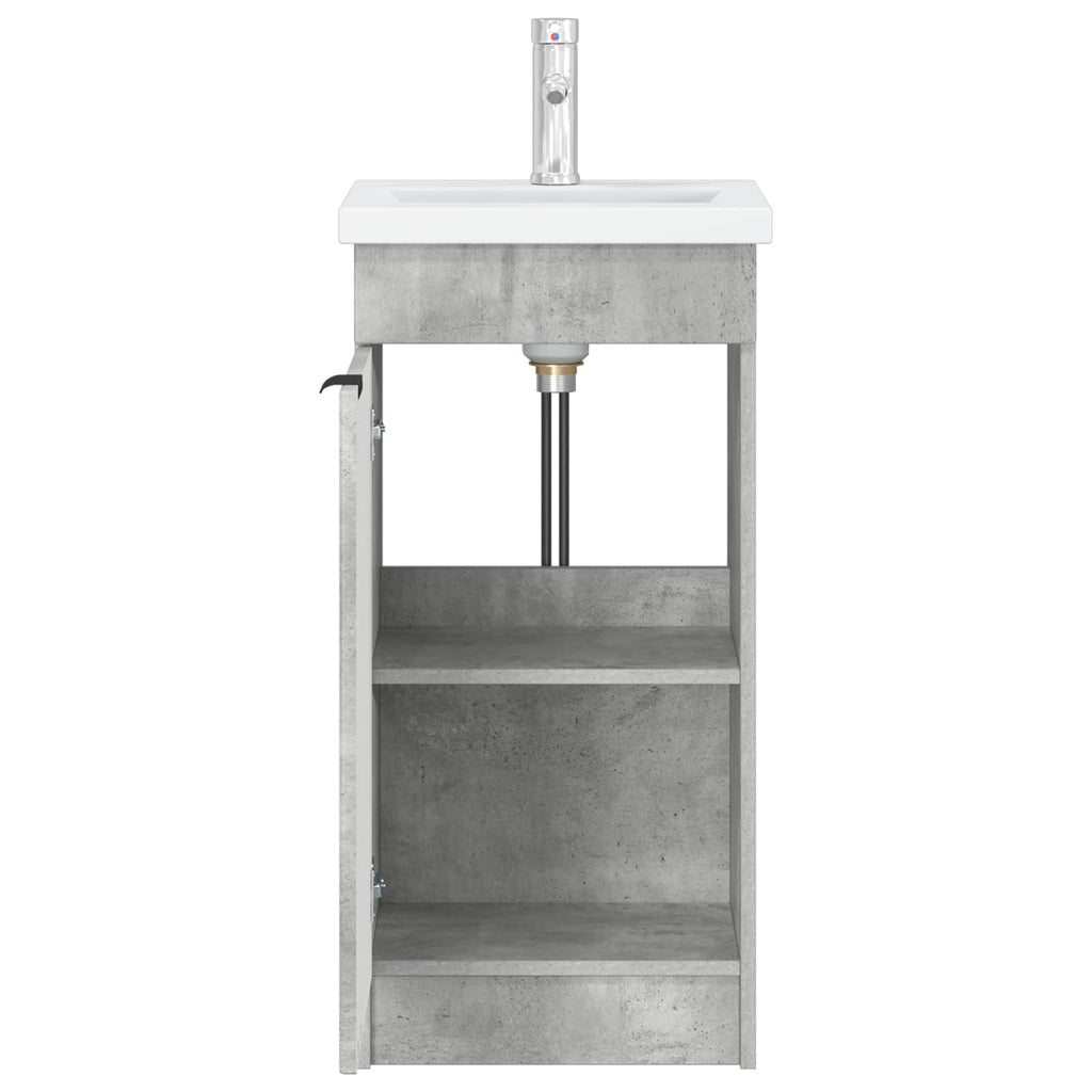 Badezimmerschrank mit Waschbecken Betongrau 42 x 40 x 84,5 cm
