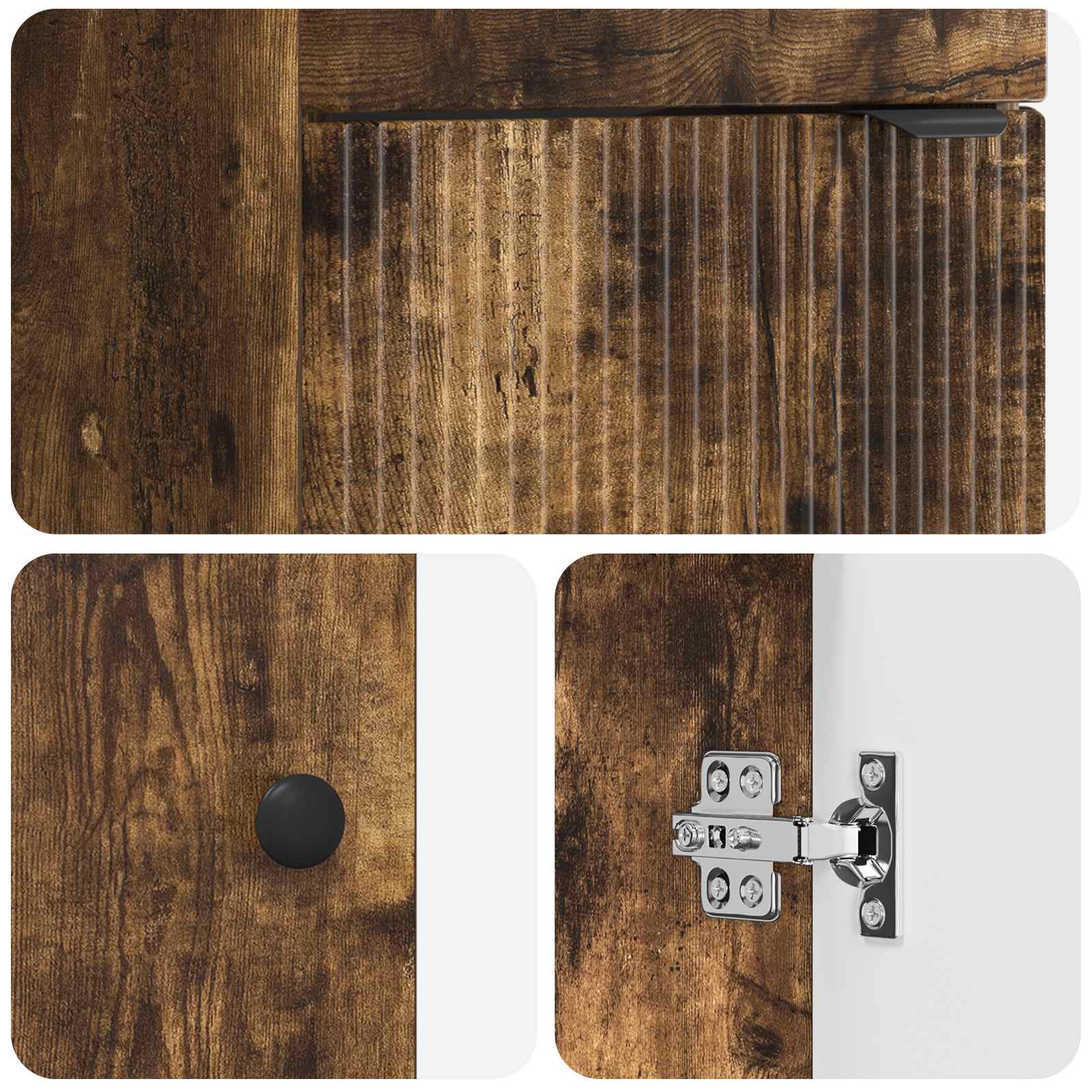 Badezimmerschrank mit Waschbecken Geräucherte Eiche