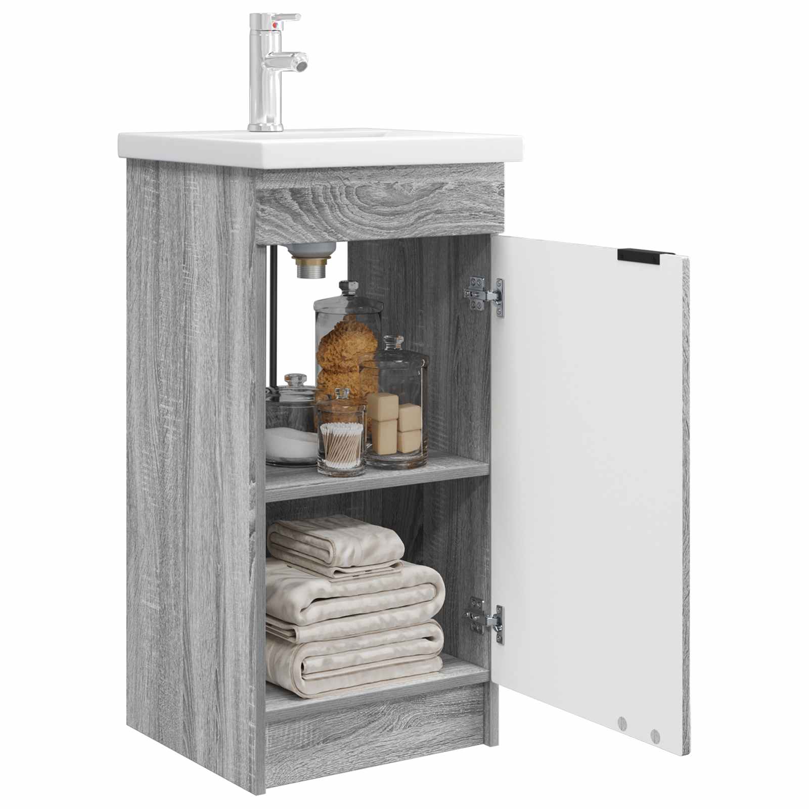 Badezimmerschrank mit Waschbecken Grau Sonoma 42 x 40 x 84,5 cm