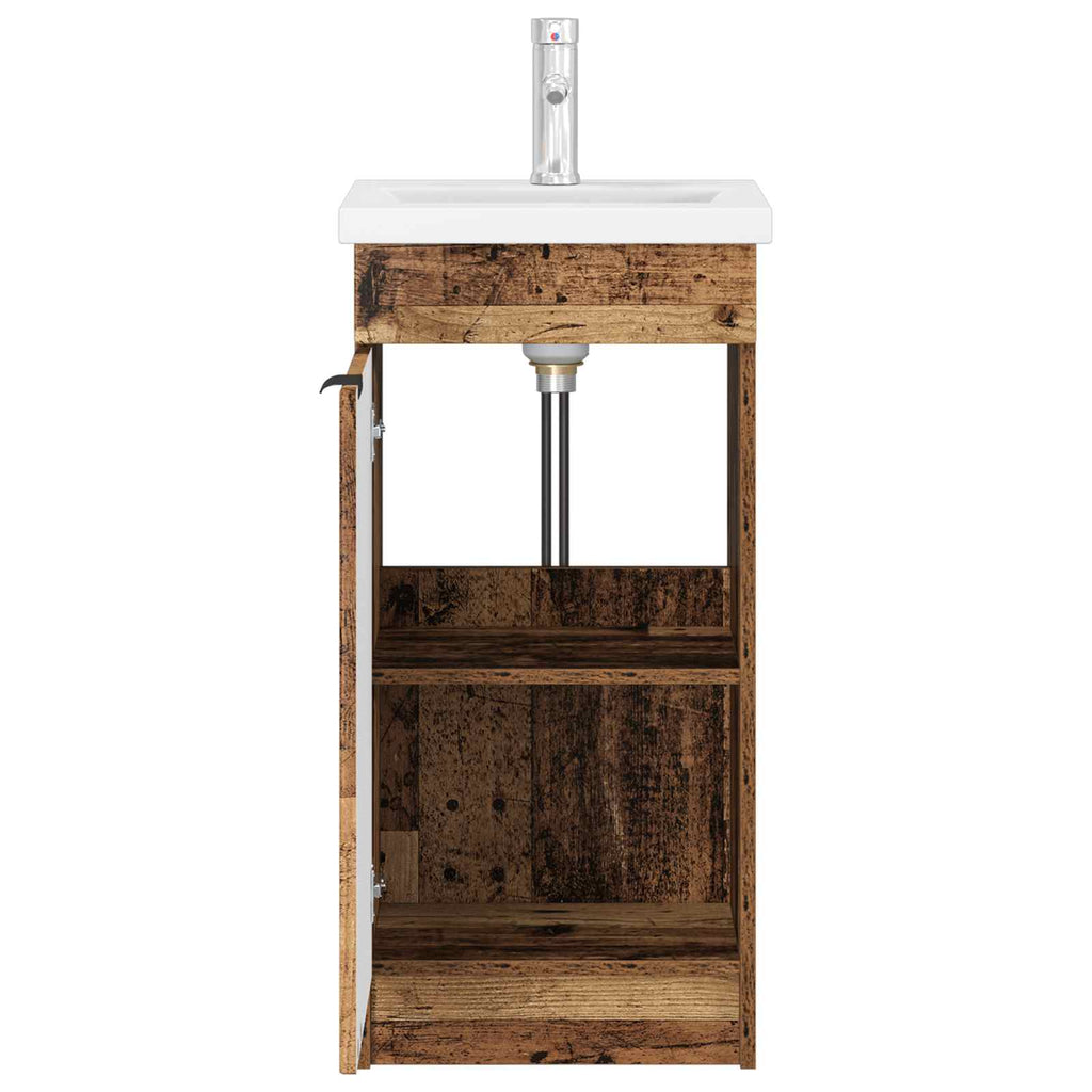 Badezimmerschrank mit Waschbecken Altholz 42 x 40 x 84,5 cm
