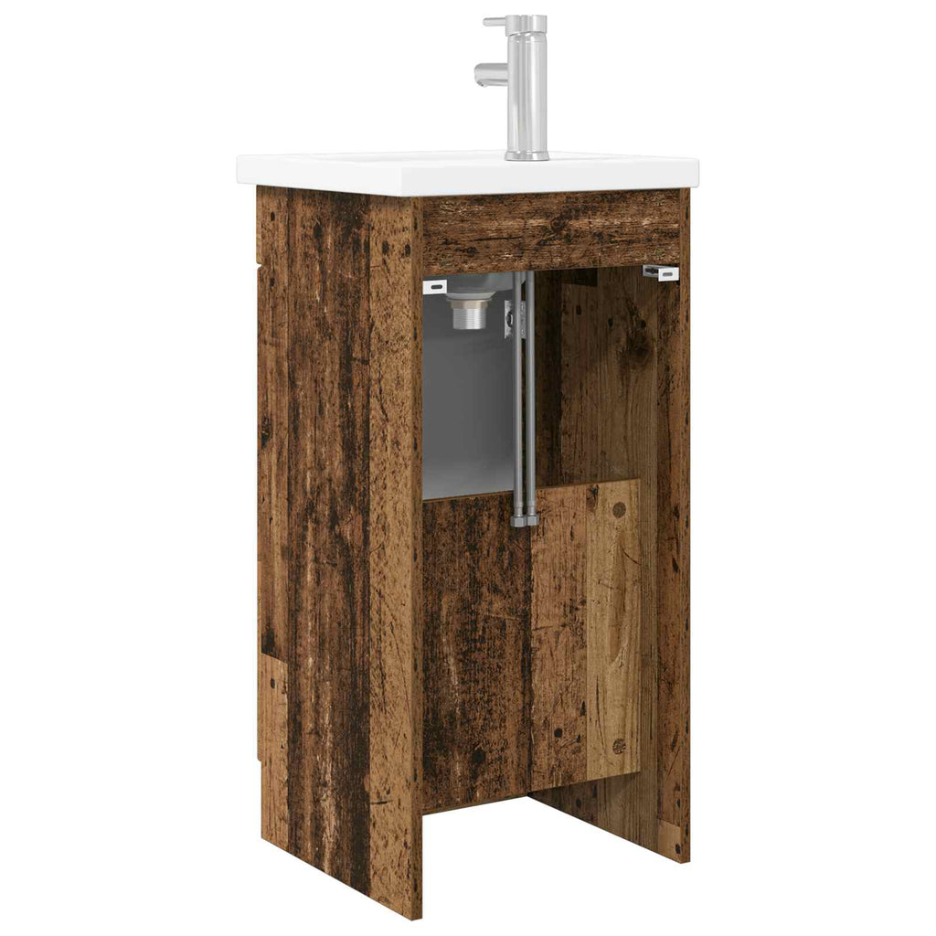 Badezimmerschrank mit Waschbecken Altholz 42 x 40 x 84,5 cm