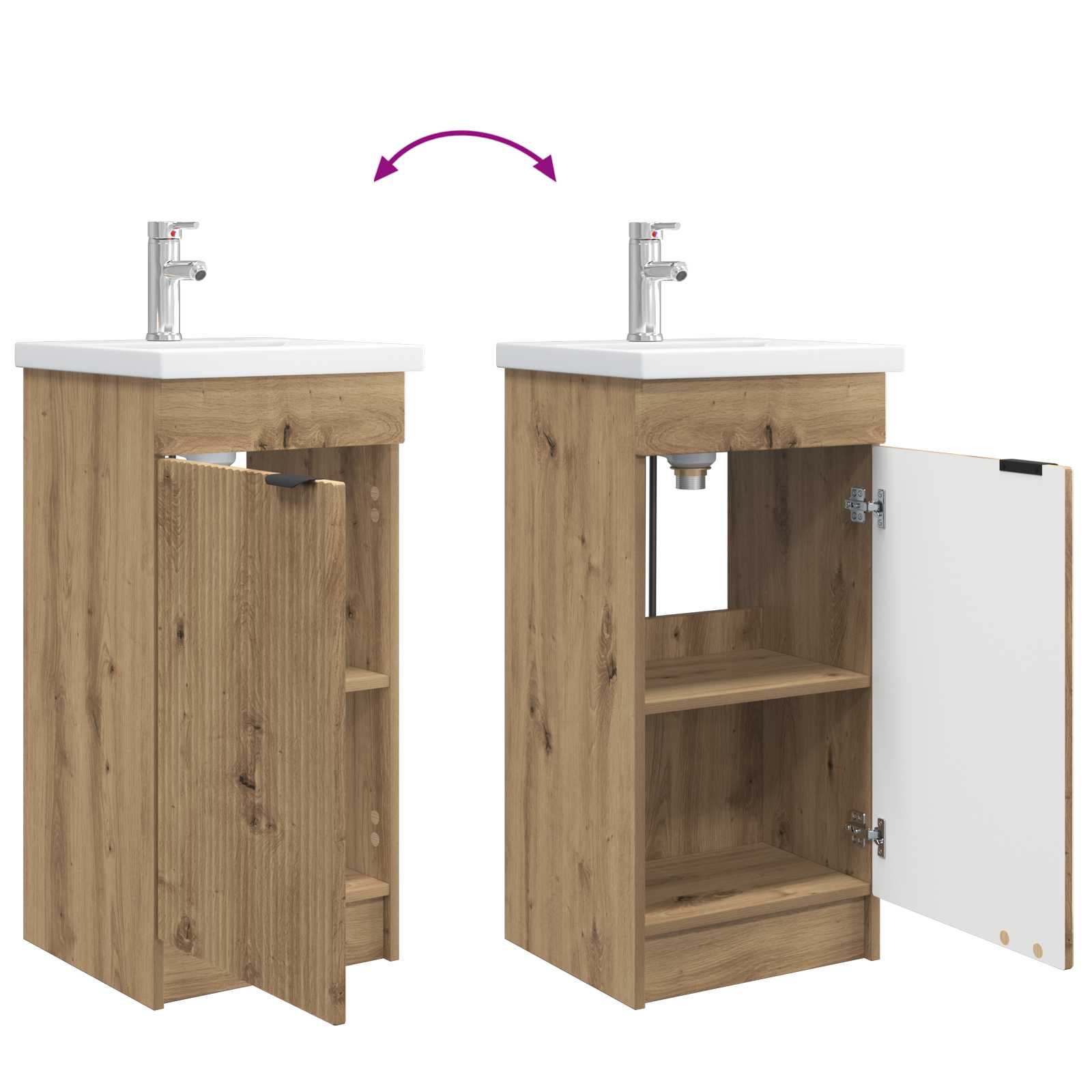 Badezimmerschrank mit Waschbecken Artisan-Eiche