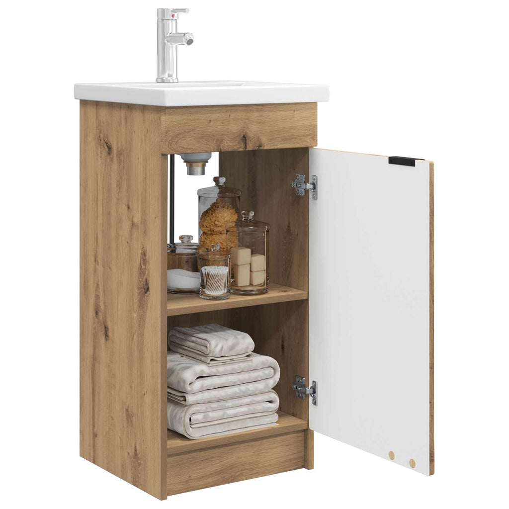 Badezimmerschrank mit Waschbecken Artisan-Eiche