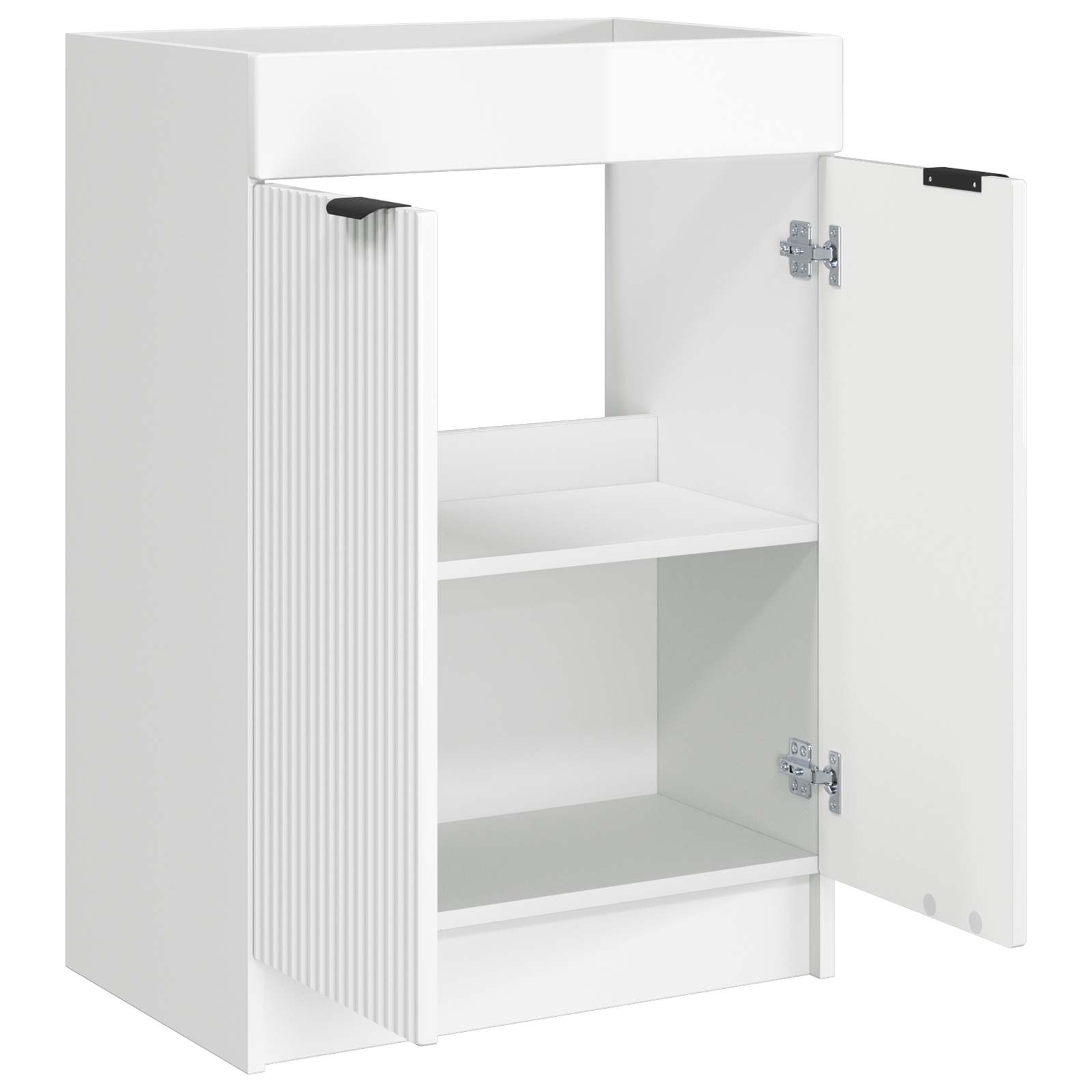 Unter dem Waschbecken Badschrank Hochglanz Weiß