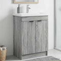 Unter dem Waschbecken Badschrank Grau Sonoma 56 x 37,5 x 81 cm