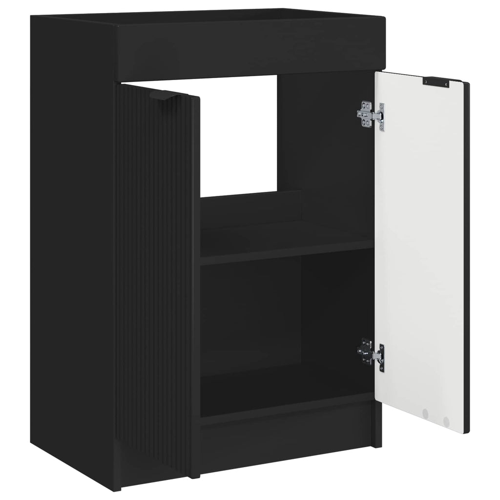 Unter dem Waschbecken Badschrank Schwarz 78,5 x 37,5 x 81 cm