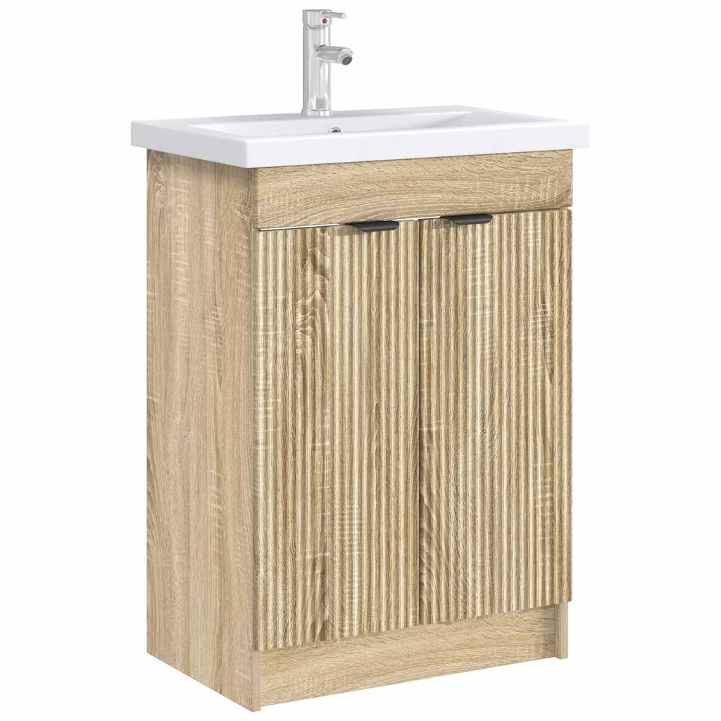 Unter dem Waschbecken Badschrank Sonoma-Eiche