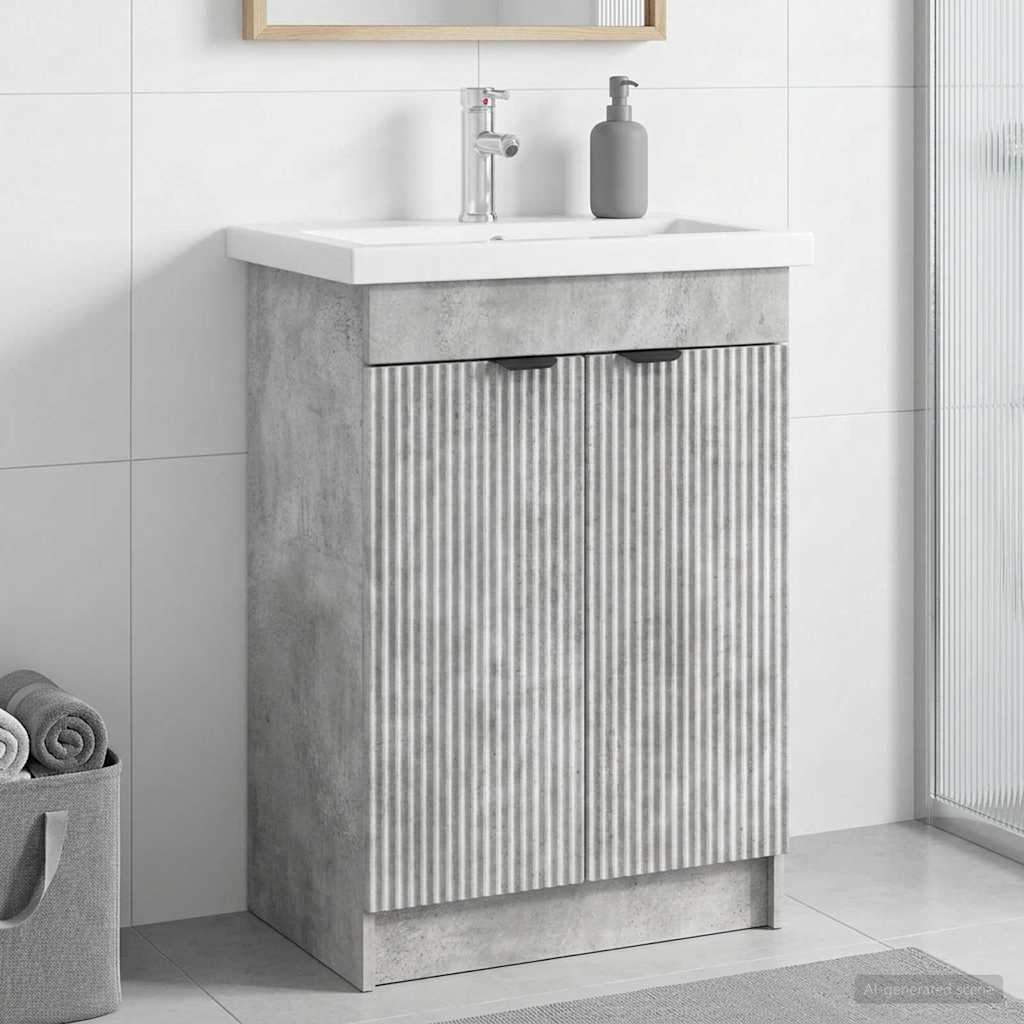 Unter dem Waschbecken Badschrank Betongrau 78,5 x 37,5 x 81 cm