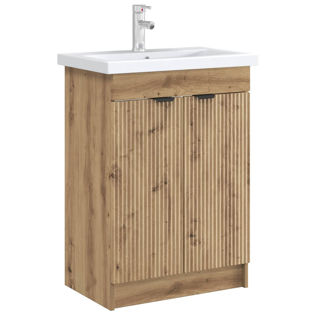 Unter dem Waschbecken Badschrank Artisan-Eiche