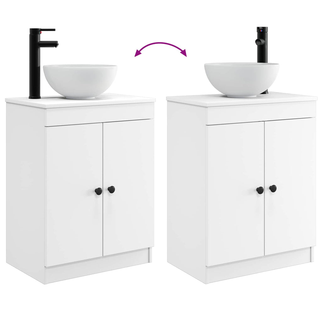 Badezimmerschrank mit Waschbecken Weiß 54 x 35 x 83 cm