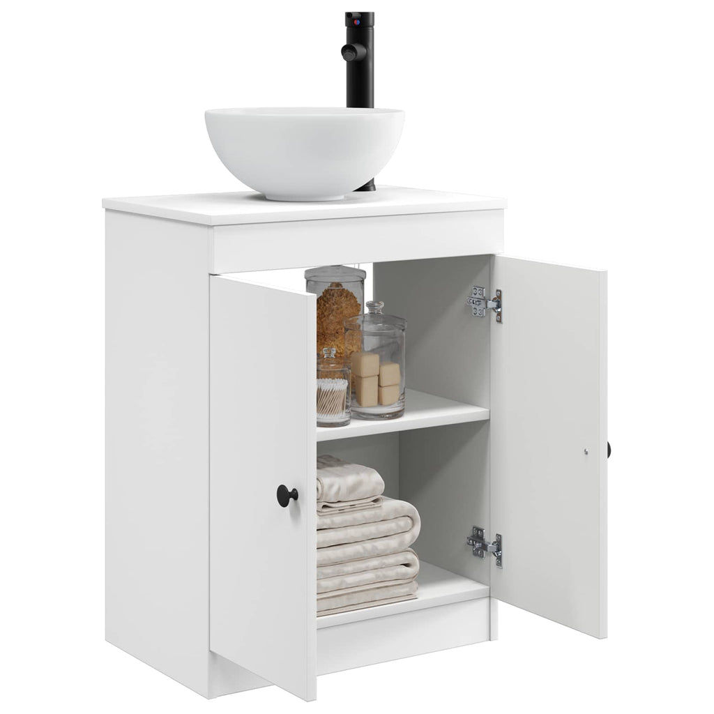 Badezimmerschrank mit Waschbecken Weiß 54 x 35 x 83 cm