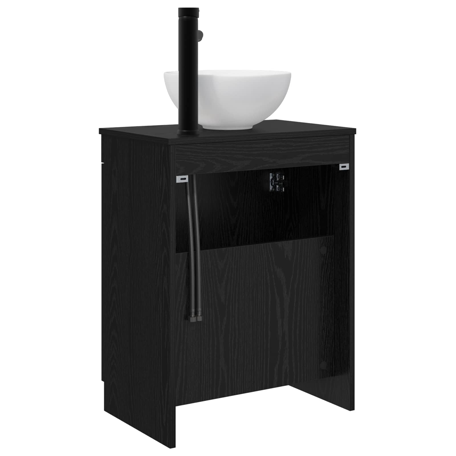 Badezimmerschrank mit Waschbecken Schwarz 54 x 35 x 83 cm