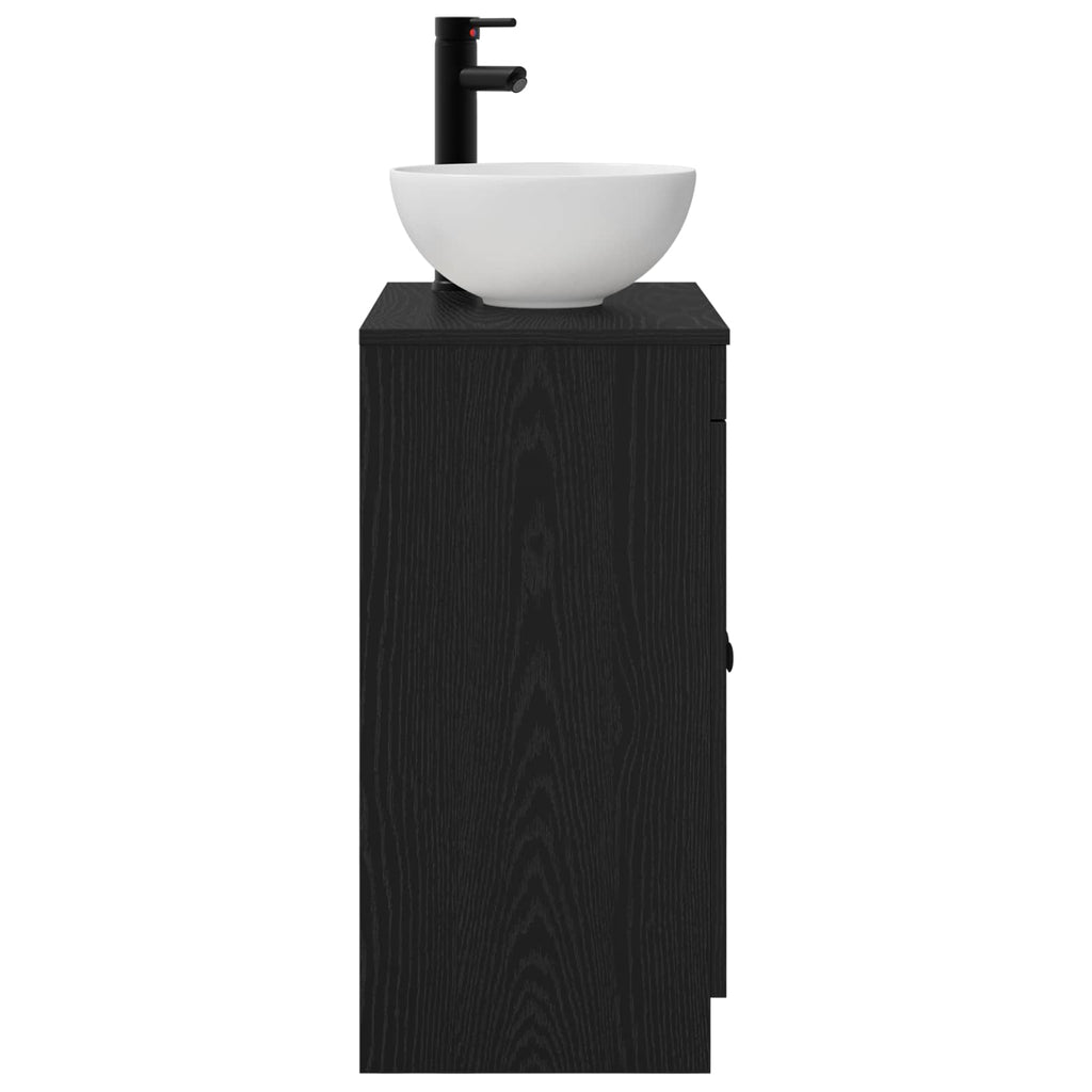 Badezimmerschrank mit Waschbecken Schwarz 54 x 35 x 83 cm
