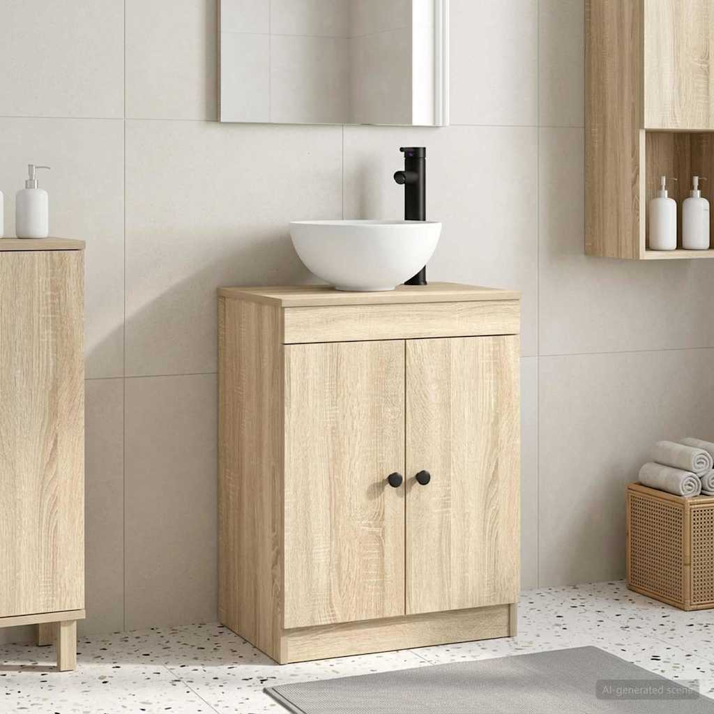Badezimmerschrank mit Waschbecken Sonoma-Eiche 54 x 35 x 83 cm