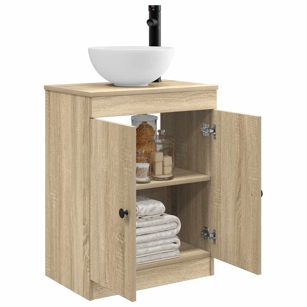 Badezimmerschrank mit Waschbecken Sonoma-Eiche 54 x 35 x 83 cm