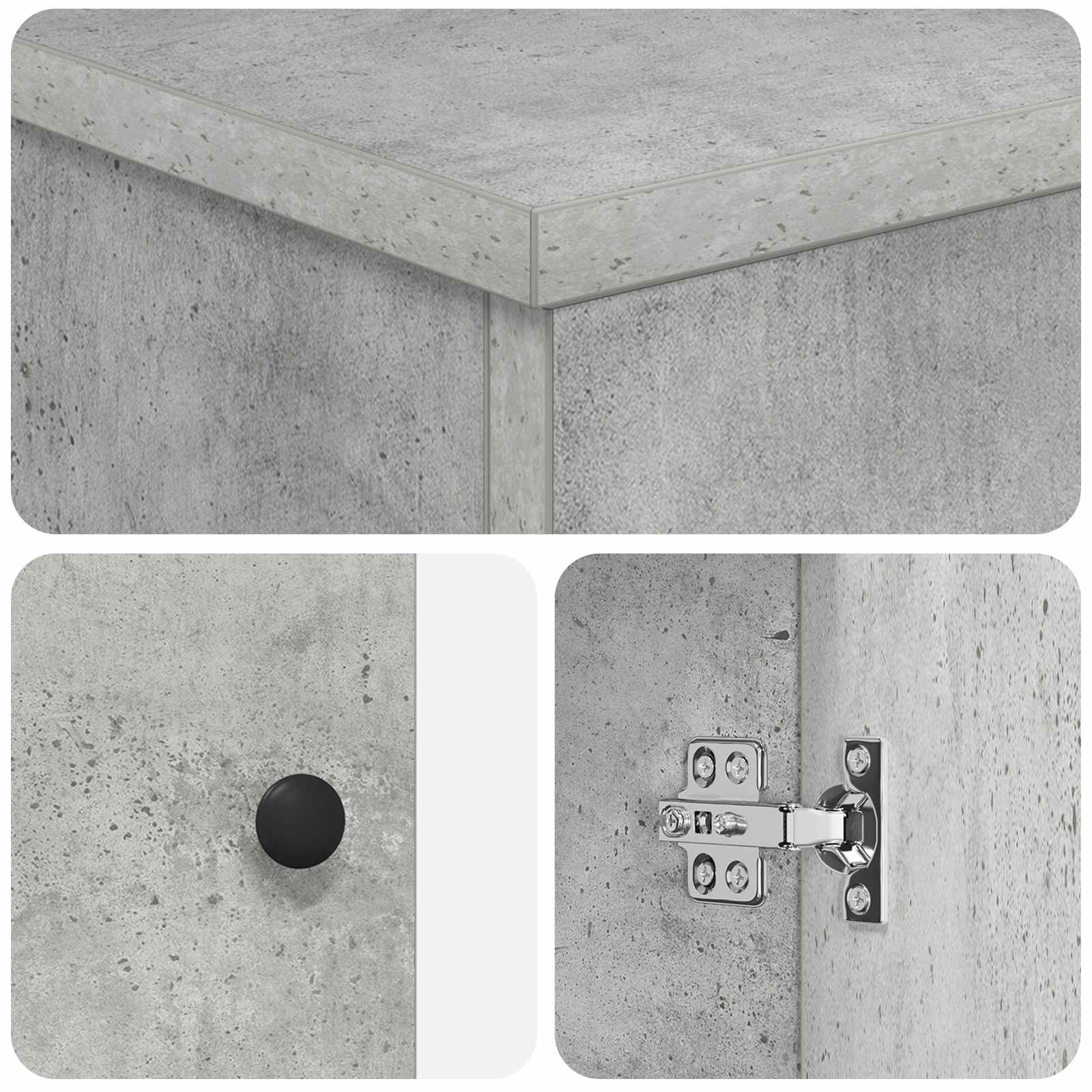 Badezimmerschrank mit Waschbecken Betongrau 54 x 35 x 83 cm