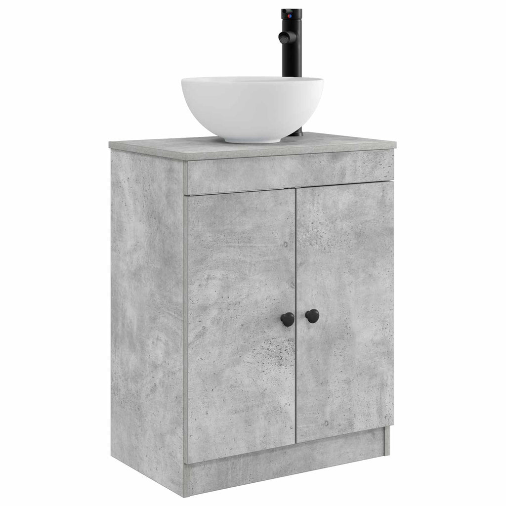 Badezimmerschrank mit Waschbecken Betongrau 54 x 35 x 83 cm