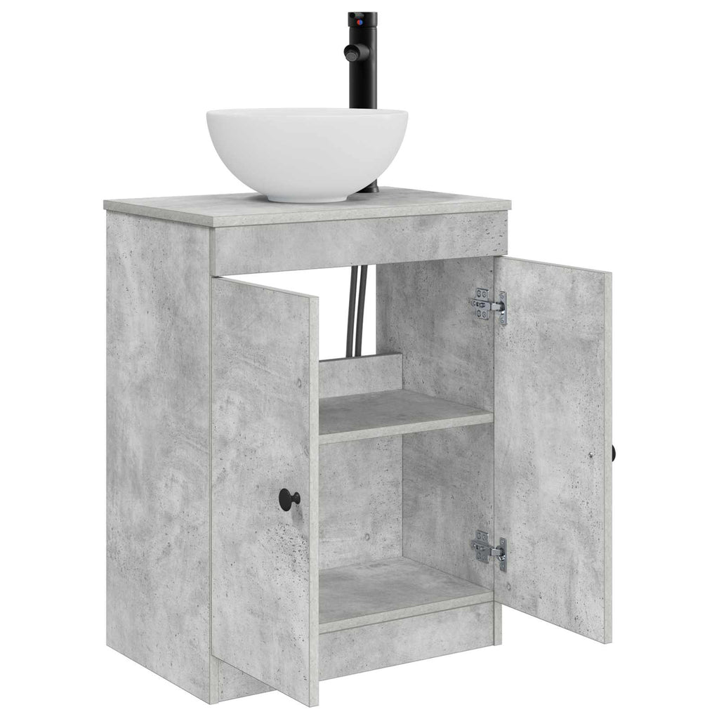Badezimmerschrank mit Waschbecken Betongrau 54 x 35 x 83 cm