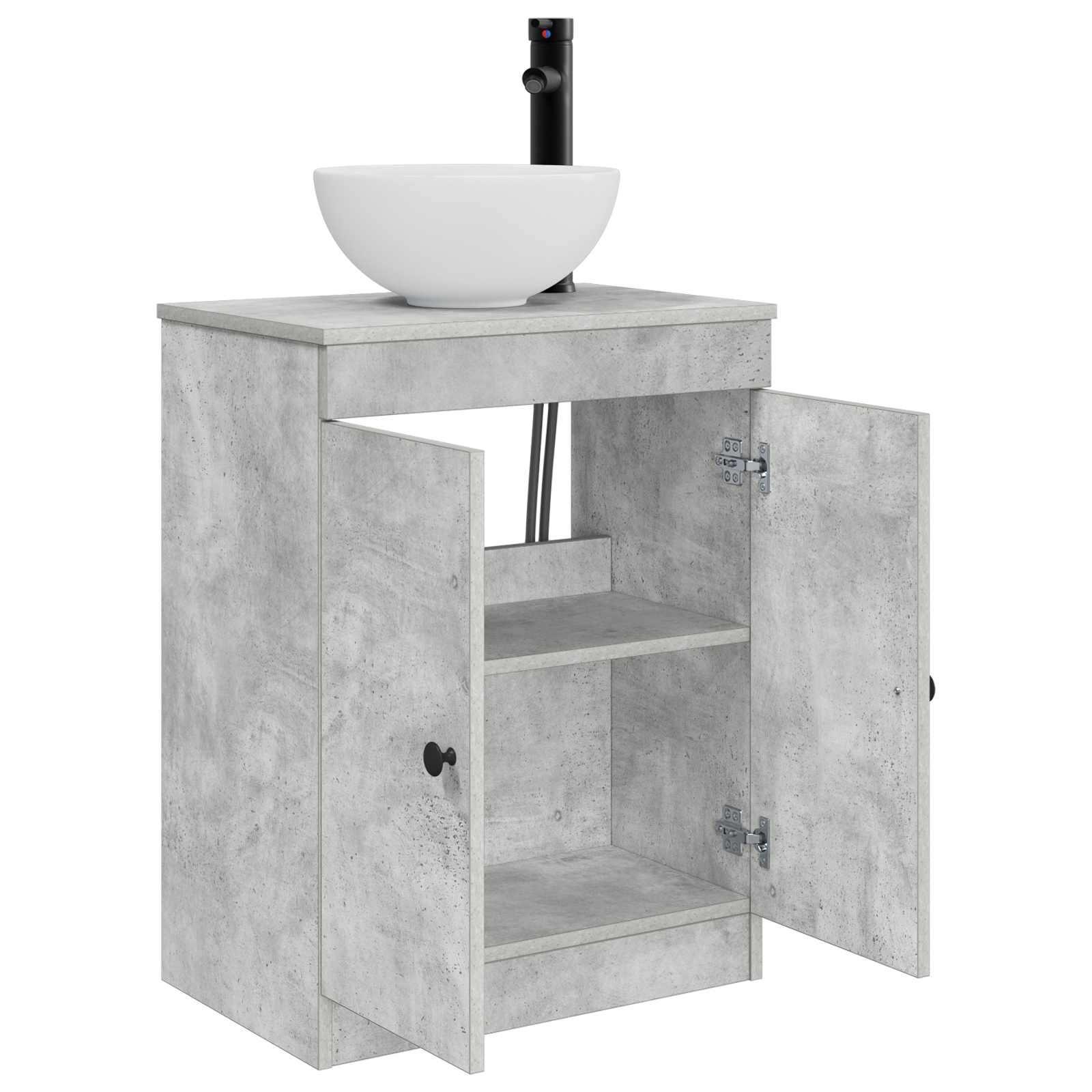 Badezimmerschrank mit Waschbecken Betongrau 54 x 35 x 83 cm