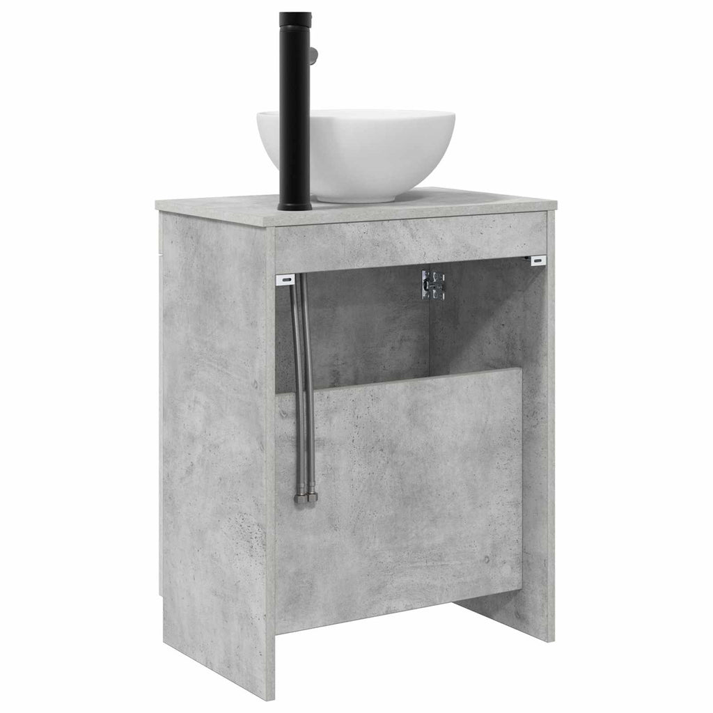 Badezimmerschrank mit Waschbecken Betongrau 54 x 35 x 83 cm