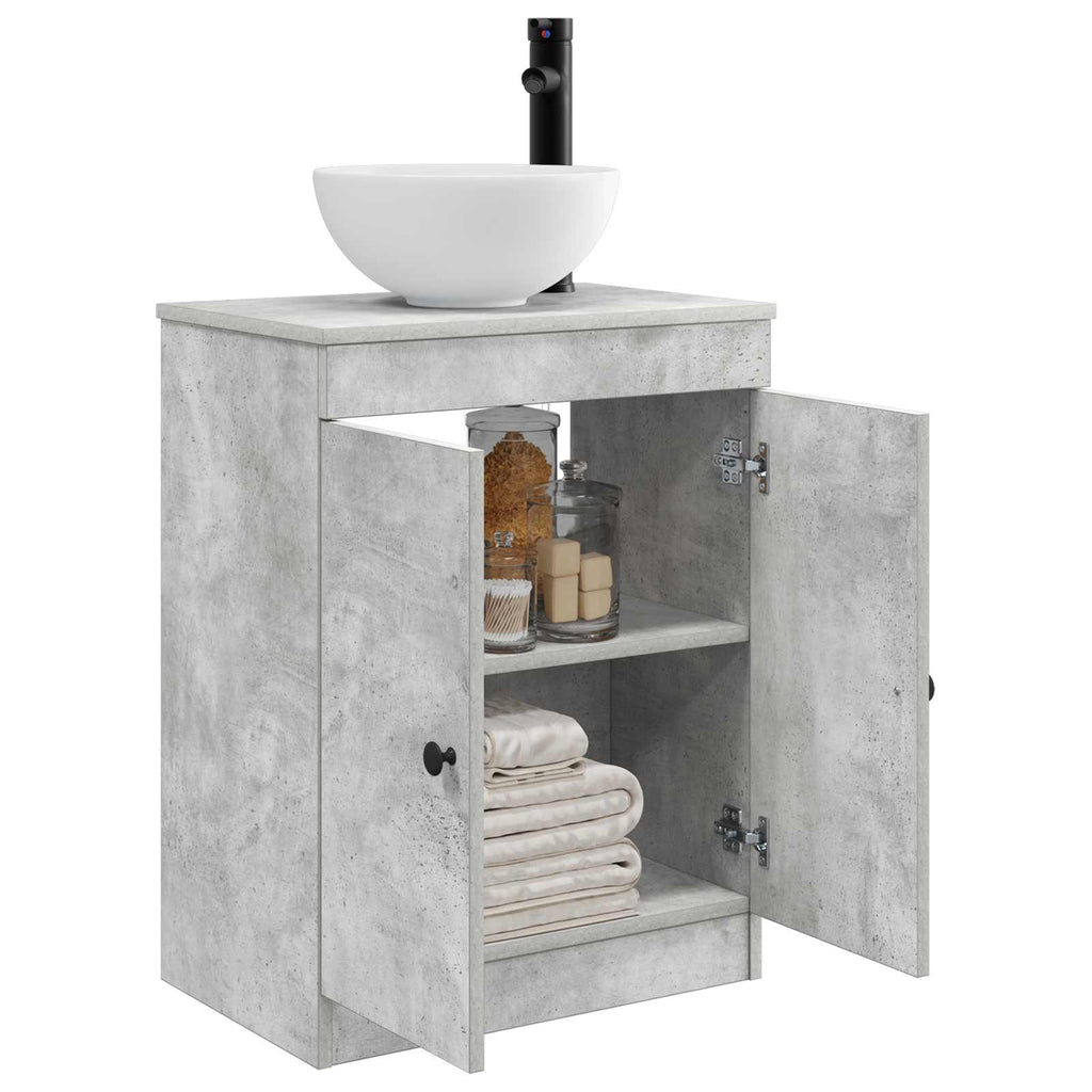 Badezimmerschrank mit Waschbecken Betongrau 54 x 35 x 83 cm