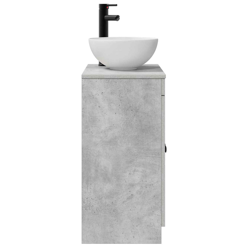 Badezimmerschrank mit Waschbecken Betongrau 54 x 35 x 83 cm