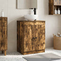 Badezimmerschrank mit Waschbecken Geräucherte Eiche