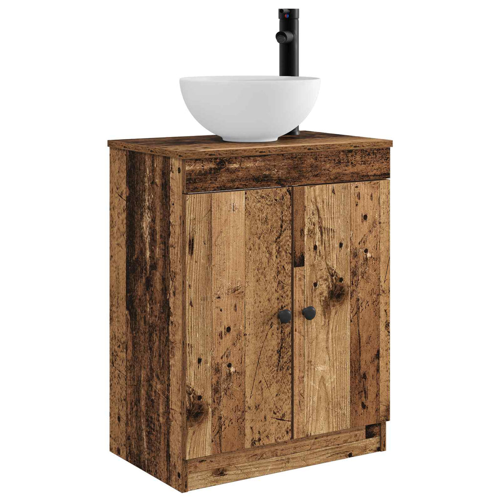 Badezimmerschrank mit Waschbecken Altholz 54 x 35 x 83 cm
