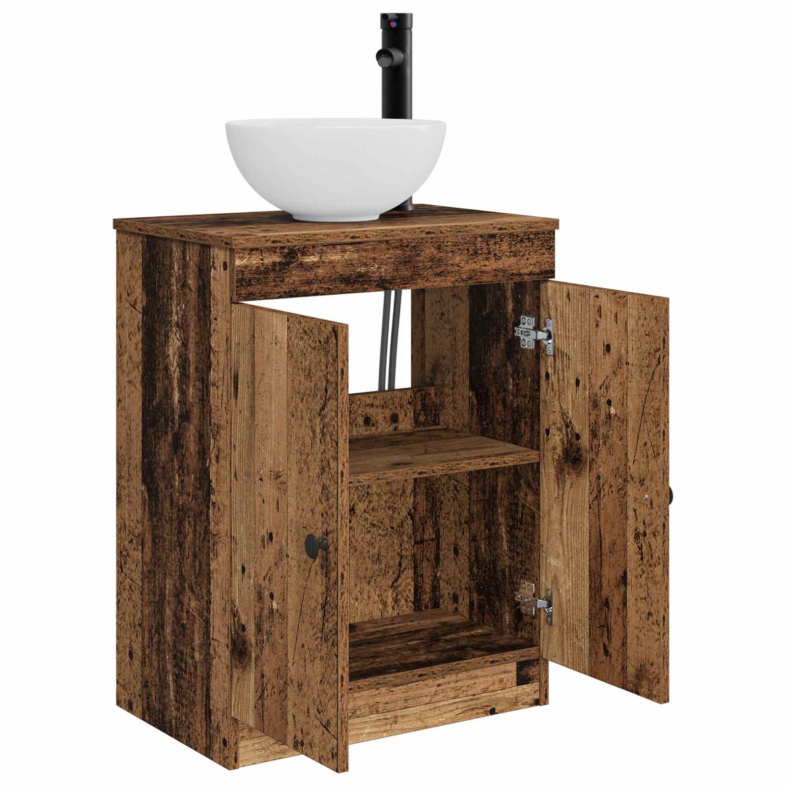 Badezimmerschrank mit Waschbecken Altholz 54 x 35 x 83 cm