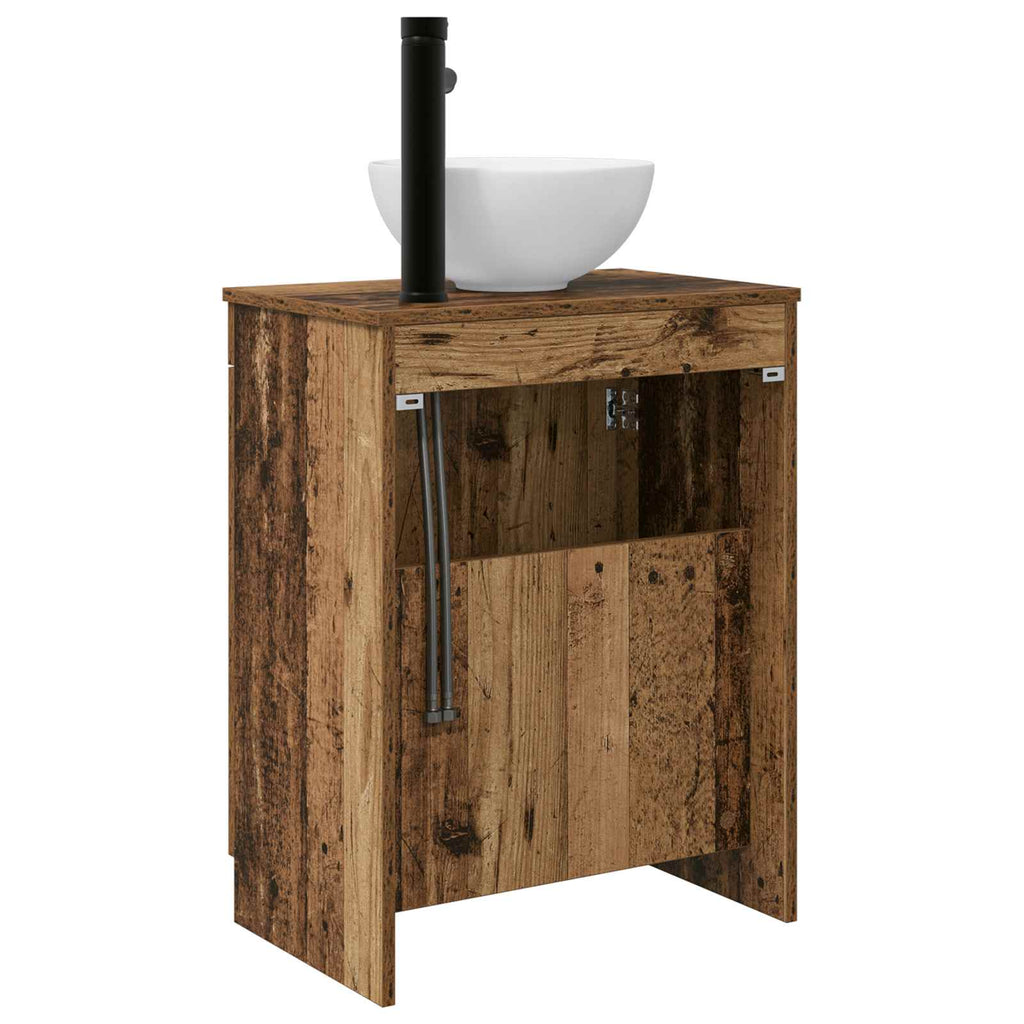 Badezimmerschrank mit Waschbecken Altholz 54 x 35 x 83 cm