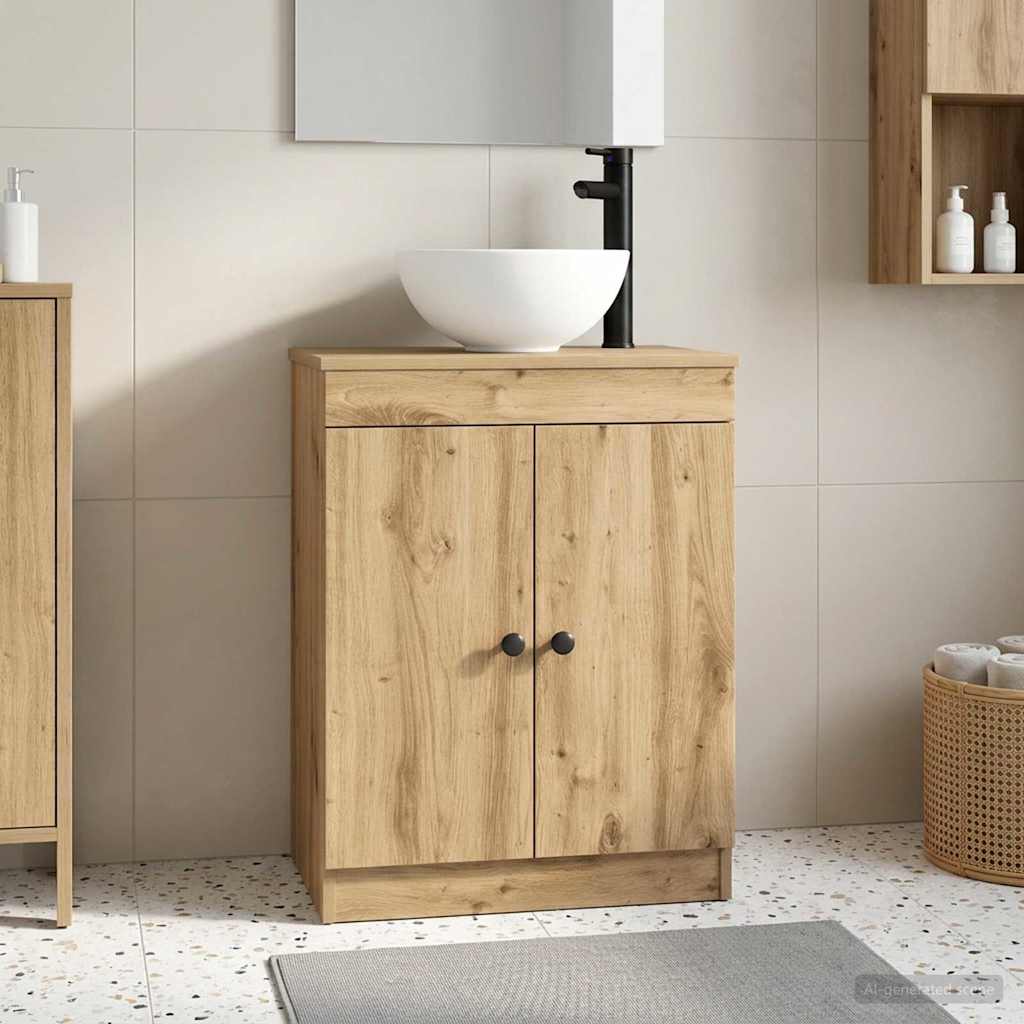 Badezimmerschrank mit Waschbecken Artisan-Eiche 54 x 35 x 83 cm