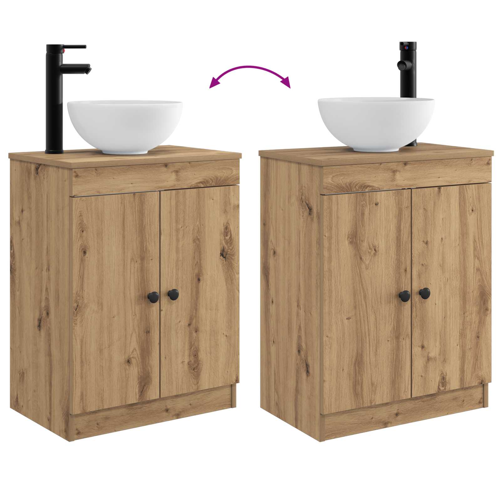 Badezimmerschrank mit Waschbecken Artisan-Eiche 54 x 35 x 83 cm