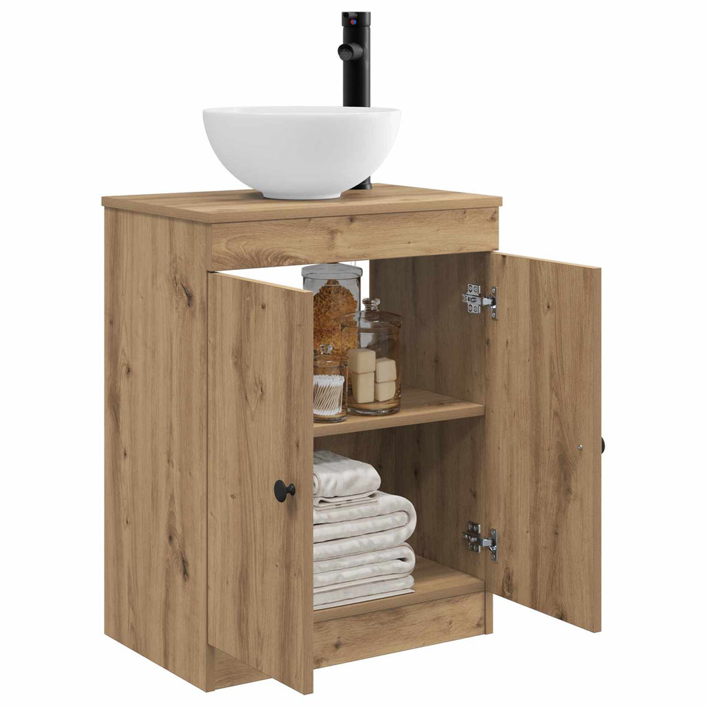Badezimmerschrank mit Waschbecken Artisan-Eiche 54 x 35 x 83 cm