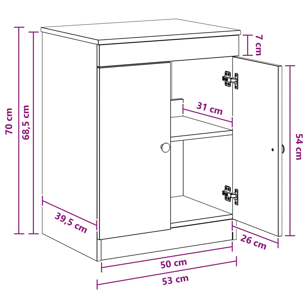 Badezimmerschrank Sonoma-Eiche 54 x 41 x 70 cm Holzwerkstoff